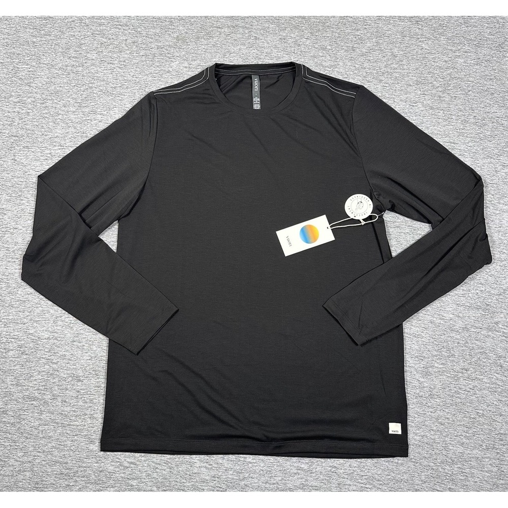 Vuori T-Shirt Mens Large Black Current Tech Crew Neck Tee Active Gym NEW